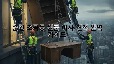 순천 조곡동 원룸 이사 견적 완벽 가이드