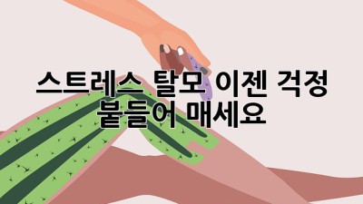 스트레스 탈모? 이젠 걱정 붙들어 매세요!